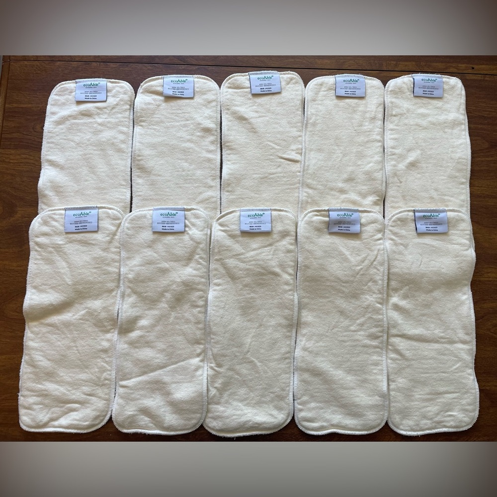 Ecoable 55% Hemp/ 45% Organic Cotton Heavy Wetter Cloth Diaper Inserts